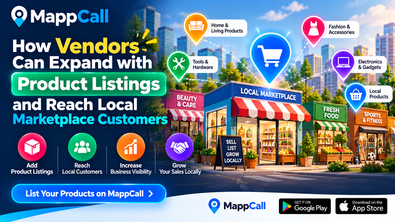 How Vendors Can Expand with Product Listings and Reach Local Marketplace Customers Using MappCall