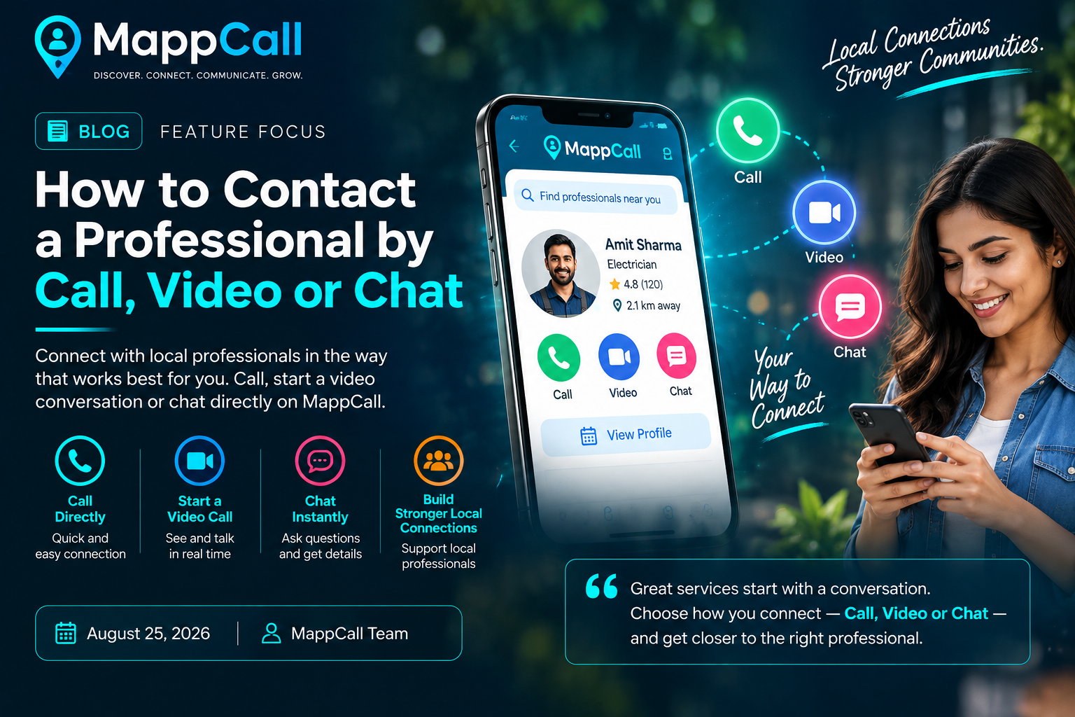 How to Contact a Professional by Call, Video or Chat