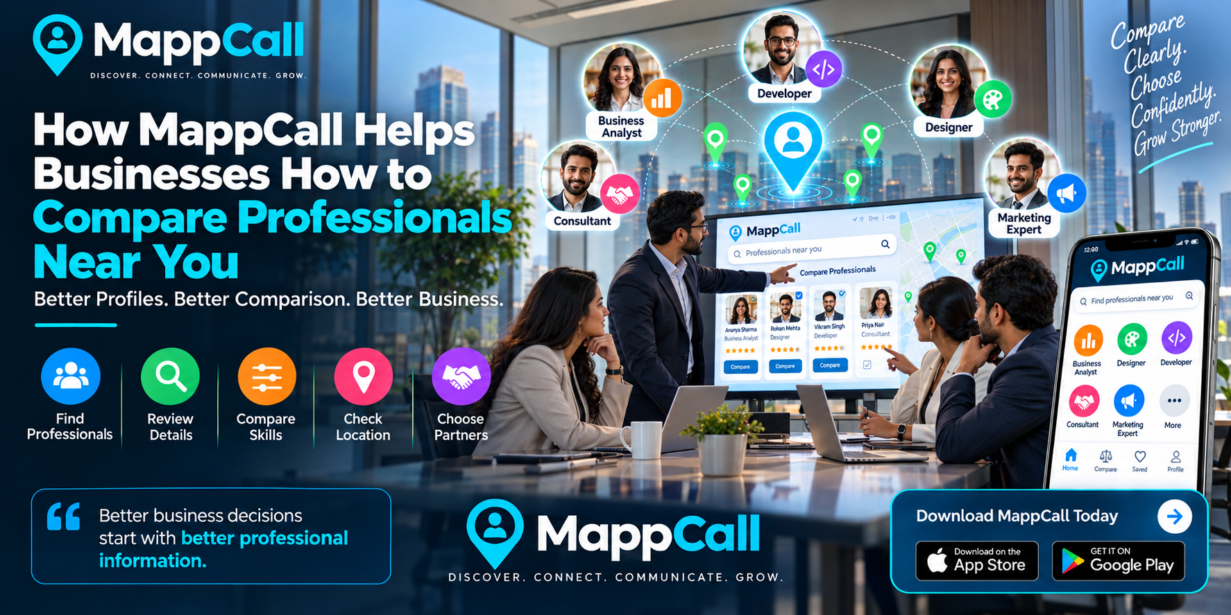 How MappCall Helps Businesses Compare Professionals Near You