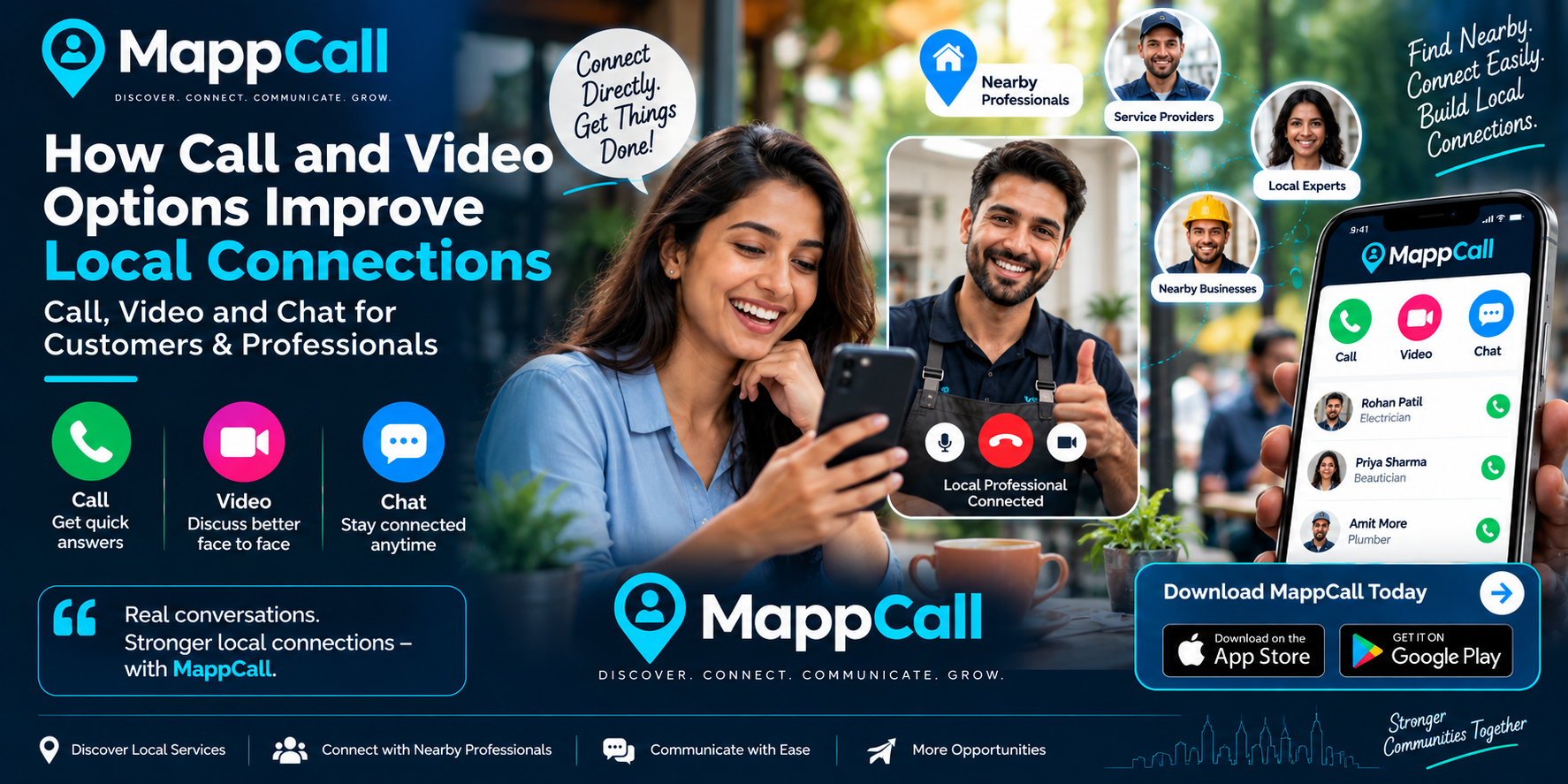 How Call and Video Options Improve Local Connections - Call, Video and Chat for Customers & Professionals